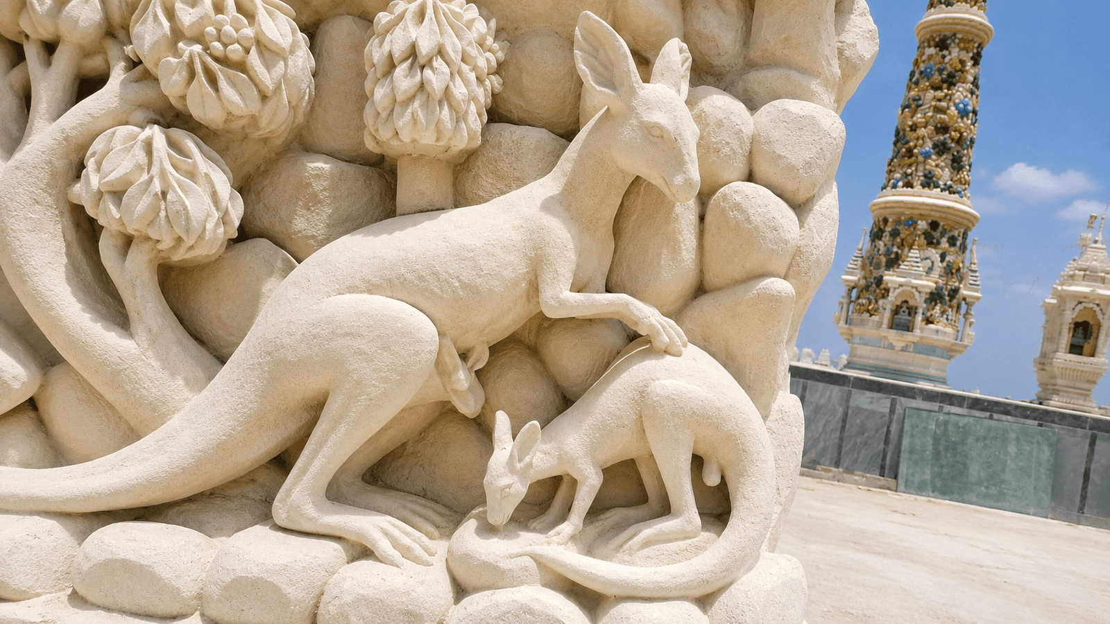 Stone relief carving custom export Porbandar limestone