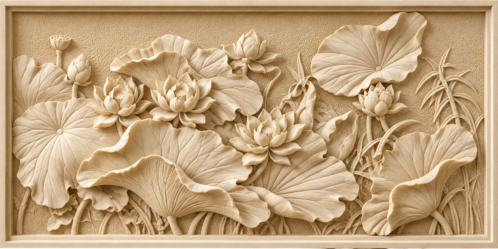 Handcrafted lotus stone artwork