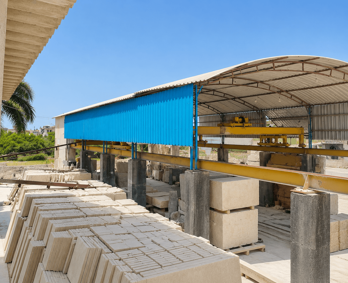Limestone export stockyard infrastructure Porbandar