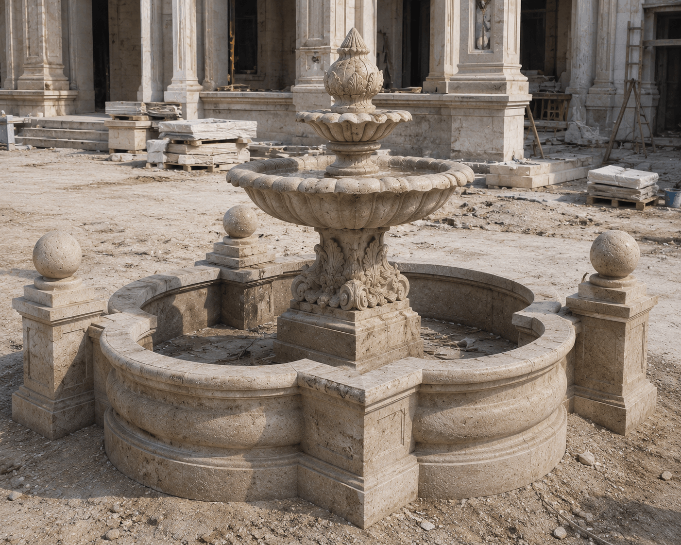 Custom stone fountain carving Porbandar